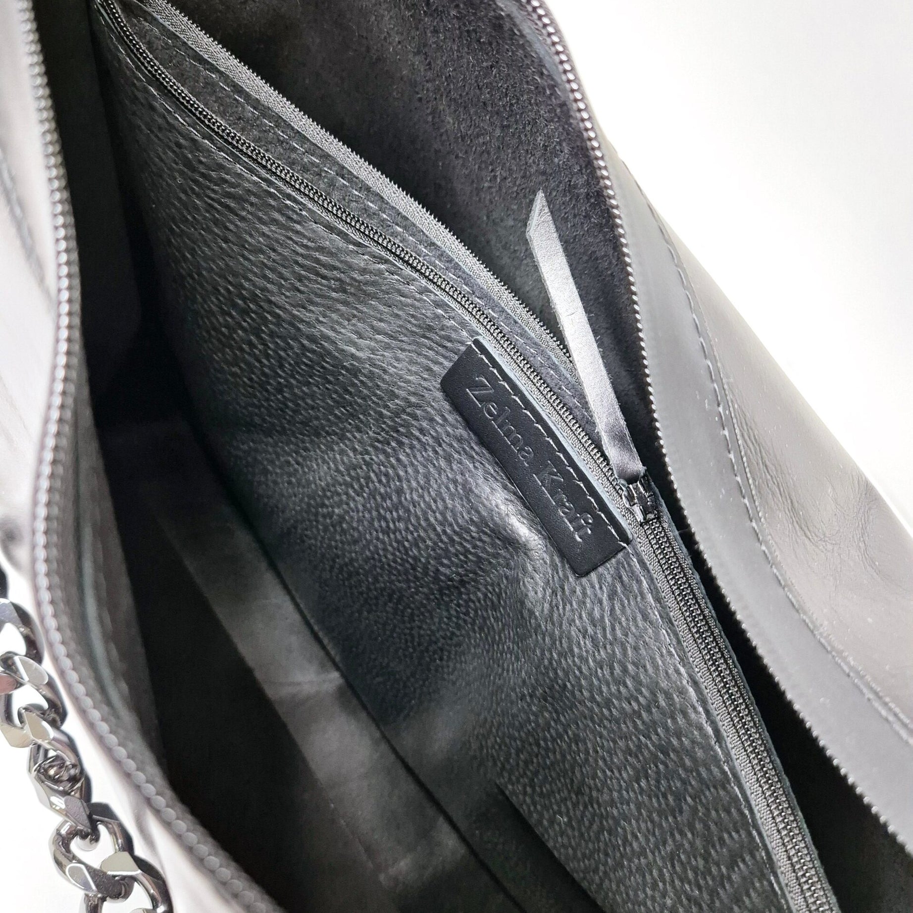 Black Leather Hobo Bag - Large