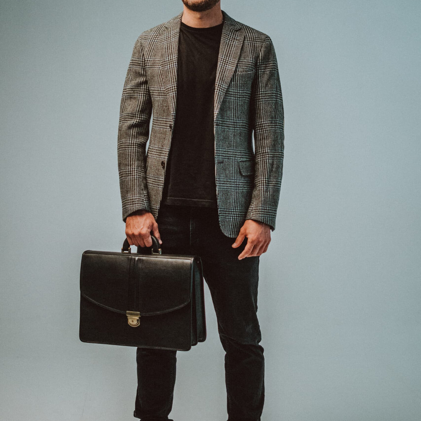 Leather Briefcase No. 99 - Black