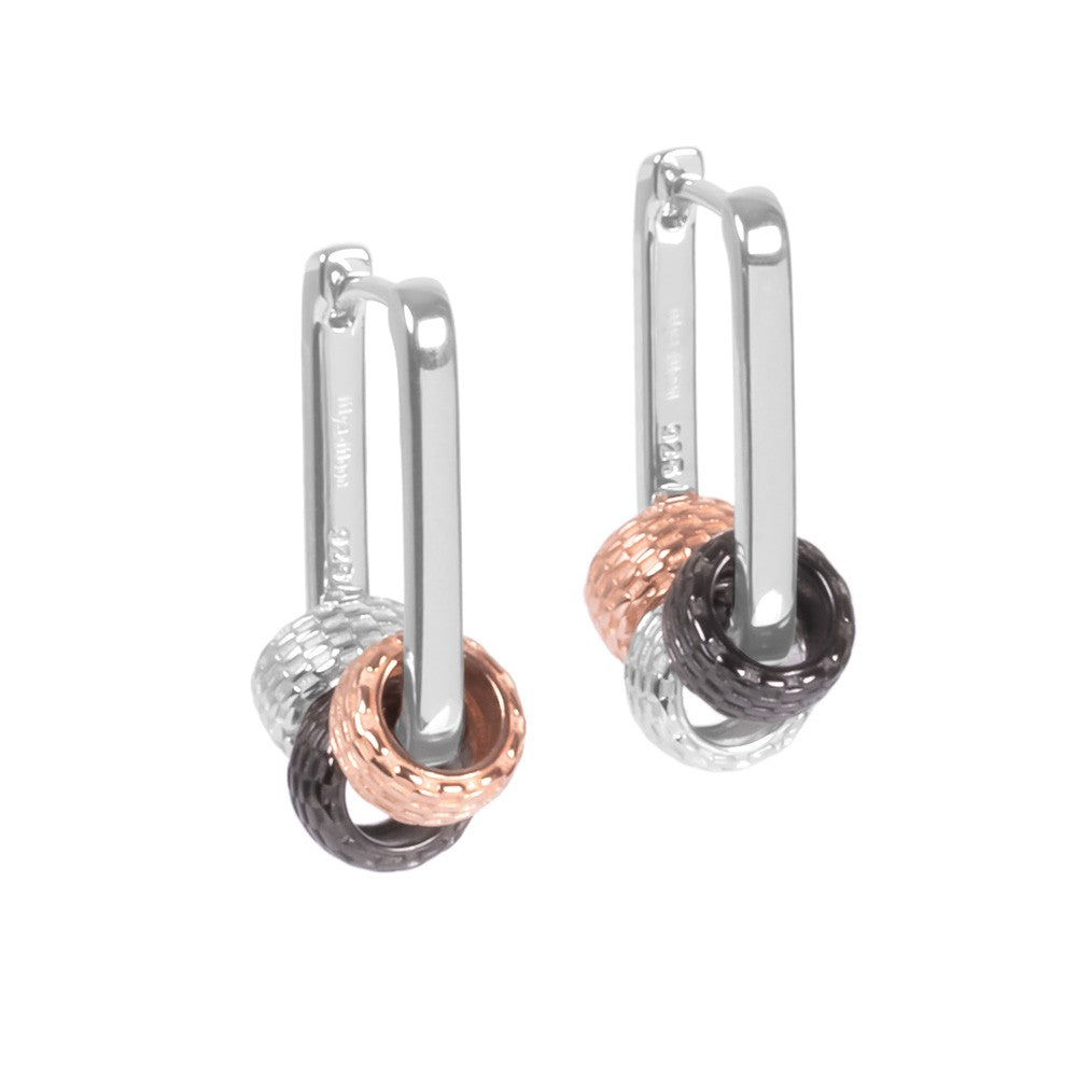 Metropolitan Hoops Rolling Charm Earrings